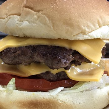 City Grill - Close up of double cheeseburger. - Barbeque Near Me - Edmonton, Kentucky