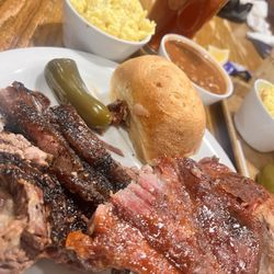 Spring Creek Barbeque - Ribs and Fresh-Brewed Iced Tea - Sweet Sliced Brisket and  Baby Back Rib Dinner