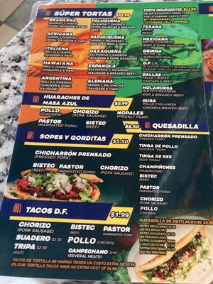 Menu photo 1 Tortas Insurgentes Garland, TX