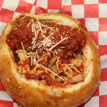 Petali - Pasta Bread Bowl with Classic Red Sauce and Meatballs! - Italian Near Me - Rancho Cordova, California Petali - Pasta Bread Bowl with Classic Red Sauce and Meatballs! - Italian Near Me - Rancho Cordova, California