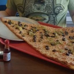 Monster Slice with black olives & green chile