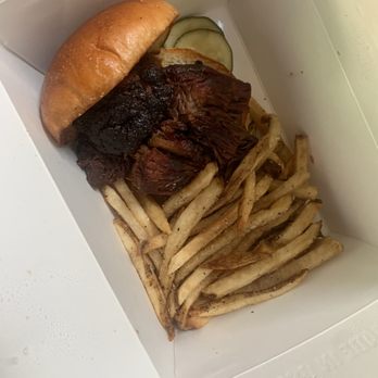 Kenova Smokehouse - Burnt ends sandwich and fries - Barbeque Near Me - Flowood, Mississippi