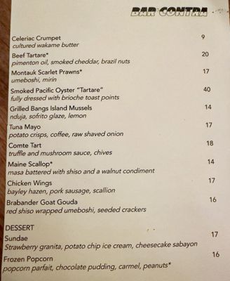 Menu photo 1 Bar Contra New York, NY Menu photo 1 Bar Contra New York, NY