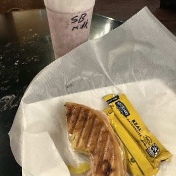 Michelangelo's Coffee House - Ham panini and strawberry banana shake - Coffee & Tea Near Me - Madison, Wisconsin