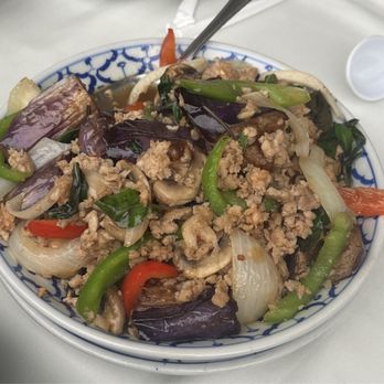 President Thai - Eggplant Basil Ground Chicken meat - Thai Near Me - Pasadena, California President Thai - Eggplant Basil Ground Chicken meat - Thai Near Me - Pasadena, California