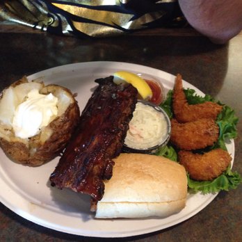 The Patio - Half slab of ribs with fried shrimp - Barbeque Near Me - Bridgeview, Illinois The Patio - Half slab of ribs with fried shrimp - Barbeque Near Me - Bridgeview, Illinois