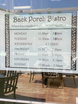 Menu photo 1 Back Porch Bistro Ellijay, GA Menu photo 1 Back Porch Bistro Ellijay, GA