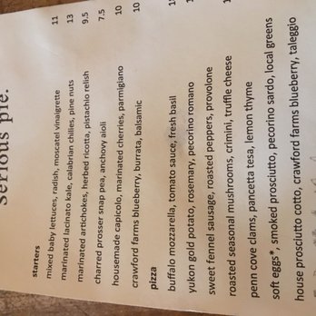 Serious Pie Downtown - Menu July 2018 - Pizza Near Me - Seattle, Washington