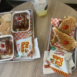 Java Jax - Home made lasagna, veggie sandwich, and fresh pressed lemonade.