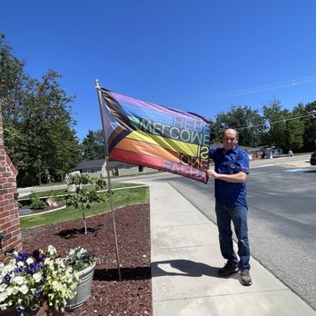 Wright Community Congregational Church - Flag at door - Churches Near Me - Boise, Idaho