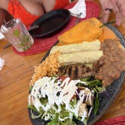 Adelitas - Combination plate and a Mojito. Mojito uses real sugar. Yum.... Combo plate was a perfect size for two but you'll want more.