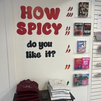 A Novel Affair - How spicy do you like it? With book girlie crewneck so cute! - Bookstores Near Me - Los Altos, California A Novel Affair - How spicy do you like it? With book girlie crewneck so cute! - Bookstores Near Me - Los Altos, California