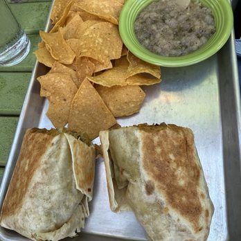 Trail Break - Burrito with pineapple salsa. Salsa was eh and looked awful. - Tacos Near Me - Hartford, Vermont