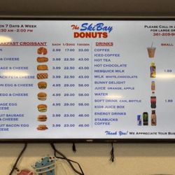 The Ski Bay Donuts - Menu 1