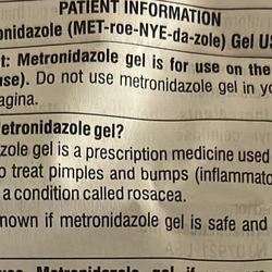 Carbon Health Urgent Care - What was prescribed for bacterial vaginosis when prescription insert says it's not for that
