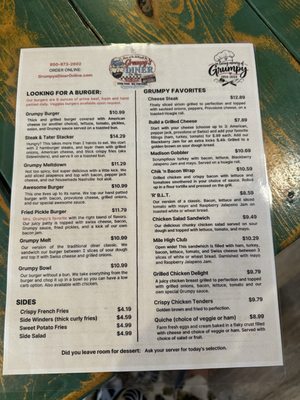 Menu photo 2 Grumpy's Diner Madison, FL Menu photo 2 Grumpy's Diner Madison, FL
