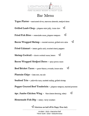 Menu photo 8 Lighthouse Kitchen + Bar Marathon, FL