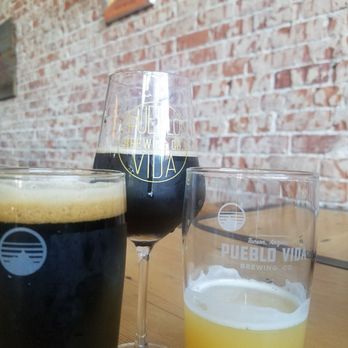 Pueblo Vida Brewing - From left to right hyperspace, inertia, benthos - Breweries Near Me - Tucson, Arizona Pueblo Vida Brewing - From left to right hyperspace, inertia, benthos - Breweries Near Me - Tucson, Arizona