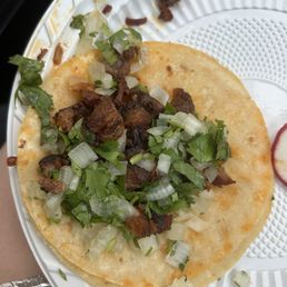 Al Pastor Taco (not pictured: the two other tacos I demolished before I remembered to take a picture) Al Pastor Taco (not pictured: the two other tacos I demolished before I remembered to take a picture)