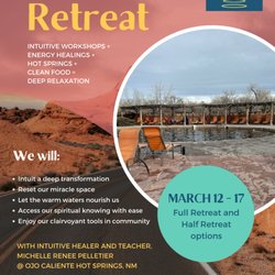 Center for Psychic Healing - The 5th annual Miracles Retreat at Ojo Caliente Hot Springs is March 12 -17. Join us for 6 days of  intuitive healing and hot springs.
