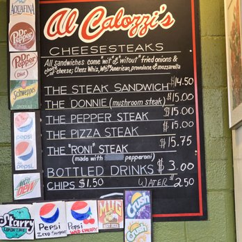 Calozzi's Cheesesteaks - This is a current menu as of April 5, 2024. - Cheesesteaks Near Me - Seattle, Washington