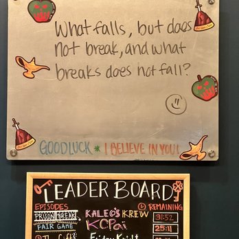 Red Door Escape Room - Riddle they change every week. If you can answer correctly, you get an extra free hint! Also below is the leaderboard as of 1/8/22 - Escape Games Near Me - San Mateo, California