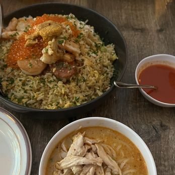 Mawn - yellow curry noodle soup and all star seafood fried rice - Cambodian Near Me - Philadelphia, Pennsylvania Mawn - yellow curry noodle soup and all star seafood fried rice - Cambodian Near Me - Philadelphia, Pennsylvania