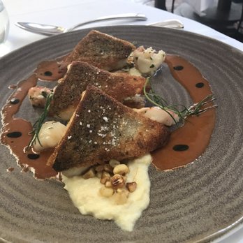 Spago - Loup de mer- crispy skin and flaky fish, delicious! - New American Near Me - Beverly Hills, California