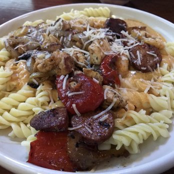 Kickback Jack's - New Orleans pasta with chicken, sausage and shrimp.  Cleaned the plate. - Pizza Near Me - Mooresville, North Carolina