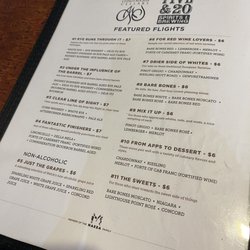Mazza Chautauqua Cellars - Some of the flight options