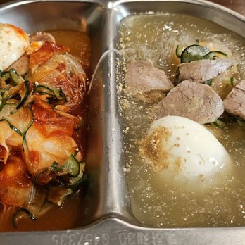 SGD Tofu House - Naengmyun (Half & Half) - Korean Near Me - Houston, Texas SGD Tofu House - Naengmyun (Half & Half) - Korean Near Me - Houston, Texas