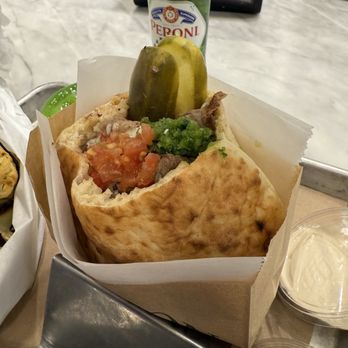Miznon - Pita with ribeye steak - Mediterranean Near Me - Las Vegas, Nevada Miznon - Pita with ribeye steak - Mediterranean Near Me - Las Vegas, Nevada