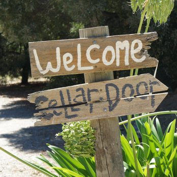 Leaning Church Vineyard - Welcome sign - Wineries Near Me - Lalla, TAS