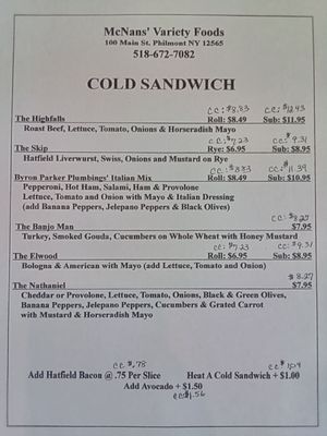 Menu photo 5 McNan's Variety Foods Philmont, NY