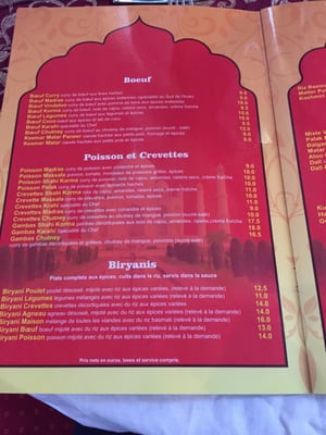 Menu photo 1 Taj Mahal Clermont, 60