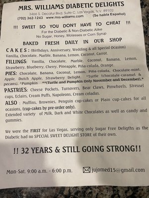 Mrs. Williams Diabetic Delights by null