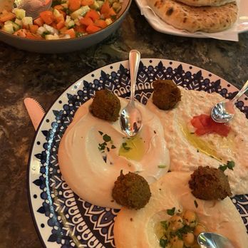 Jerusalem Mediterranean Restaurant & Bar - Mediterranean Sampler and Mediterranean Salad, Pita - Mediterranean Near Me - Myrtle Beach, South Carolina