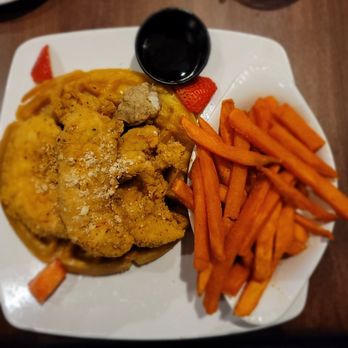Glory Days Grill - Chicken and waffles with sweet potato fries - Chicken Wings Near Me - Tampa, Florida