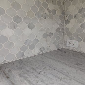 Rodriguez Tile Work - My new marble mosaic tile backsplash - Flooring Near Me