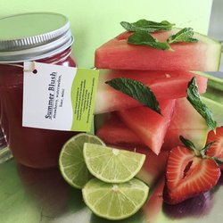 Juice Amour - One of the most popular summer juices, Summer Blush! Made with watermelon, strawberries, mint and lime.
