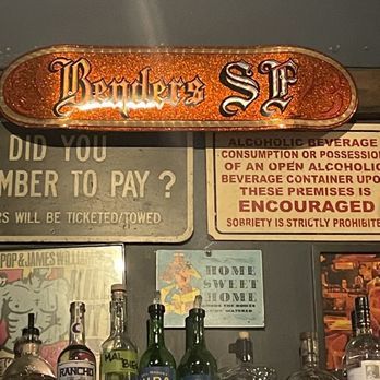Bender's Bar and Grill - a variety of liquors - Dive Bars Near Me - San Francisco, California Bender's Bar and Grill - a variety of liquors - Dive Bars Near Me - San Francisco, California