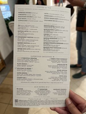 Menu photo 3 Pura Vida Miami Costa Mesa, CA