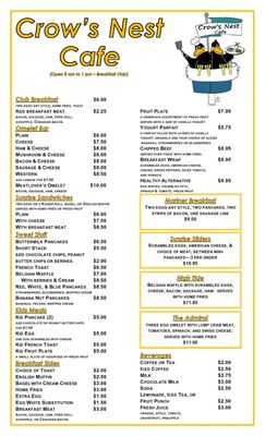Menu photo 1 Crow's Nest Cafe North Wildwood, NJ Menu photo 1 Crow's Nest Cafe North Wildwood, NJ