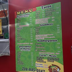 Mr Trompo Taquizas - Menú