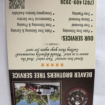 Beaver Brothers Tree Service - Business card. - Tree Services Near Me - Las Vegas, Nevada Beaver Brothers Tree Service - Business card. - Tree Services Near Me - Las Vegas, Nevada