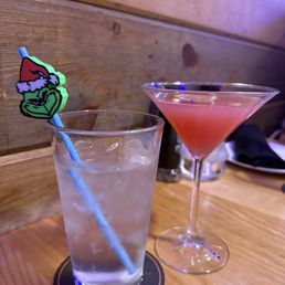 Happy hour martini and water