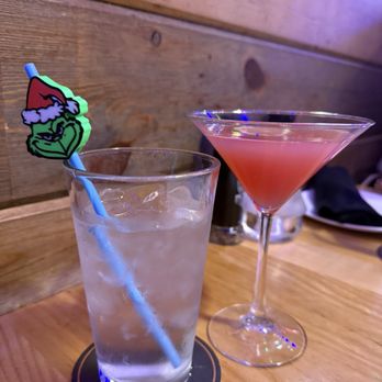Sedona Taphouse - Happy hour martini and water - New American Near Me - Fredericksburg, Virginia