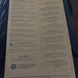 Front page menu, Pizza on the back Front page menu, Pizza on the back