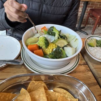 Tulcingo Restaurant - Amazing vegetable and chicken soup. Add the cilantro and a lime and it's extraordinary. - Mexican Near Me - New York, New York Tulcingo Restaurant - Amazing vegetable and chicken soup. Add the cilantro and a lime and it's extraordinary. - Mexican Near Me - New York, New York