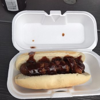 Mad Dogs - The Memphis-Bacon wrapped dog smothered in BBQ sauce - Hot Dogs Near Me - Venice, Florida Mad Dogs - The Memphis-Bacon wrapped dog smothered in BBQ sauce - Hot Dogs Near Me - Venice, Florida